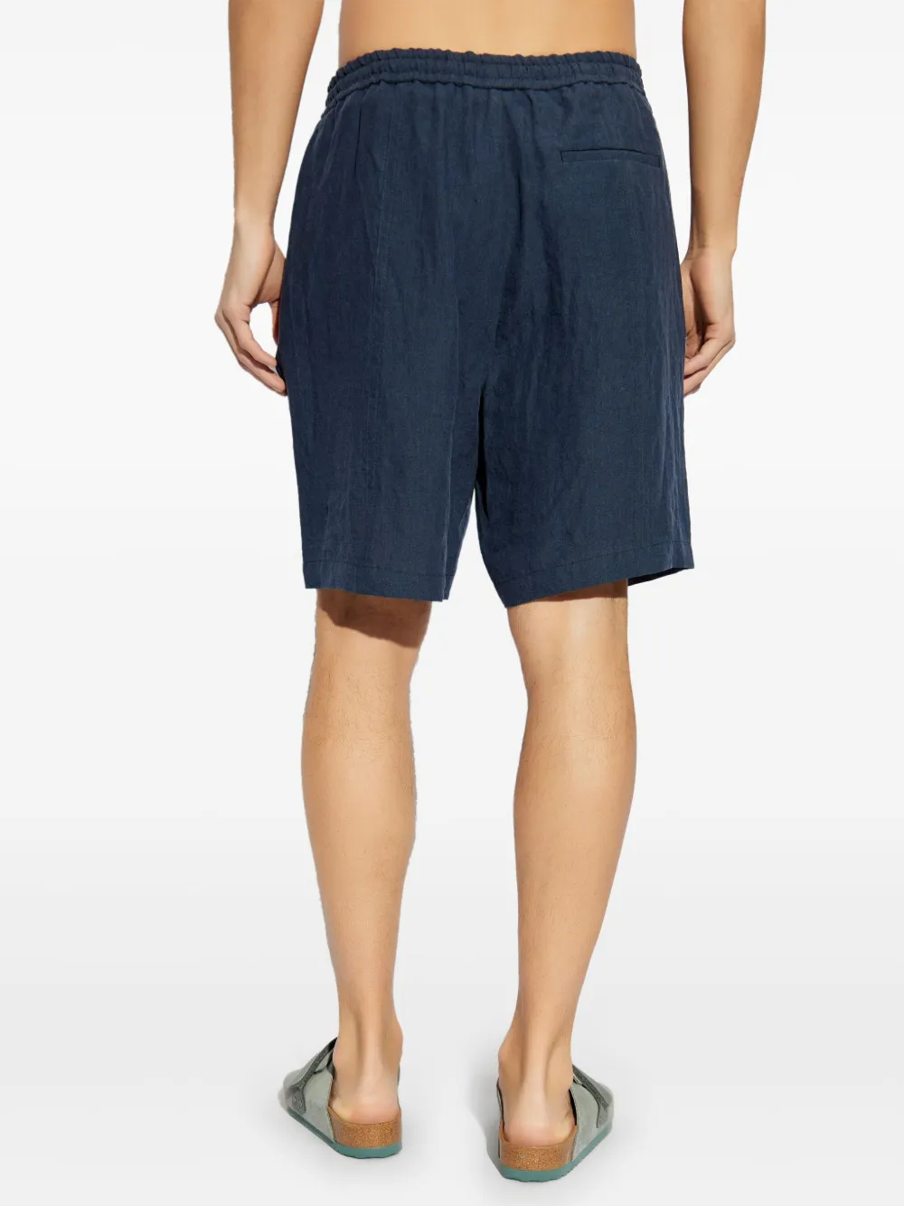 Emporio Armani Linnen shorts Blauw