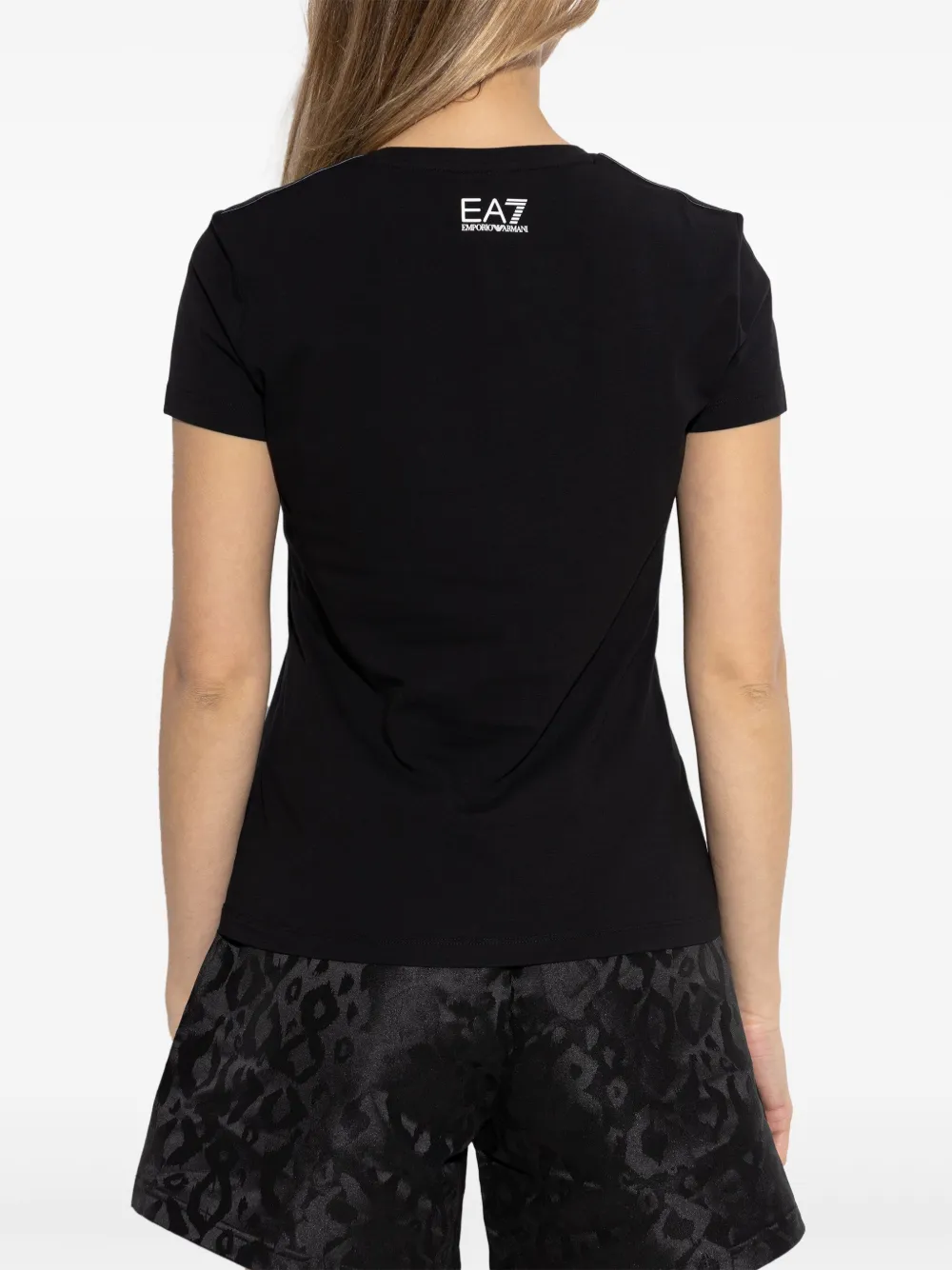 Ea7 Emporio Armani Logo Series jersey T-shirt Zwart
