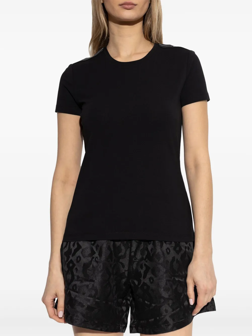 Ea7 Emporio Armani Logo Series jersey T-shirt Zwart