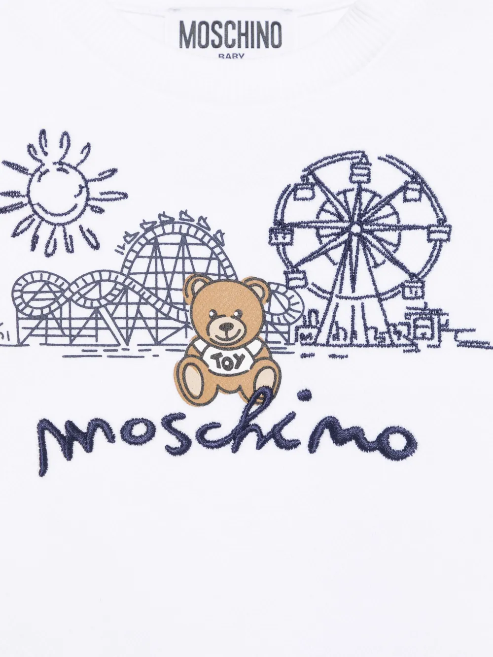 Moschino Kids Sweater met teddybeerprint Wit