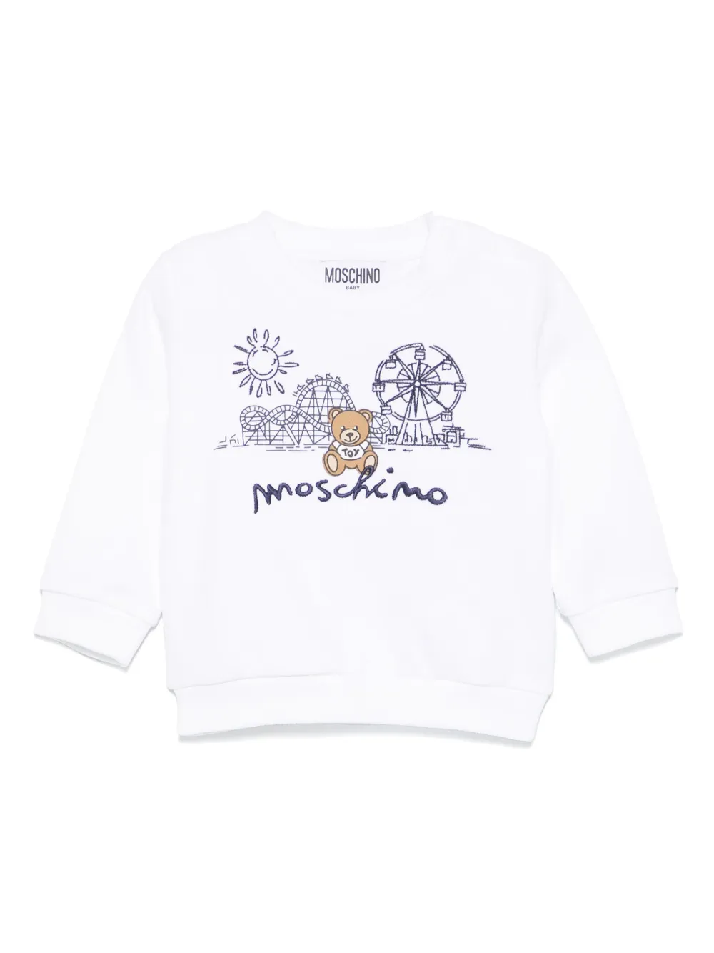 Moschino Kids Sweater met teddybeerprint Wit