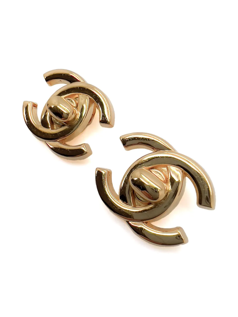 CHANEL Pre-Owned 1997 oorclips met logo en draaislot - Goud