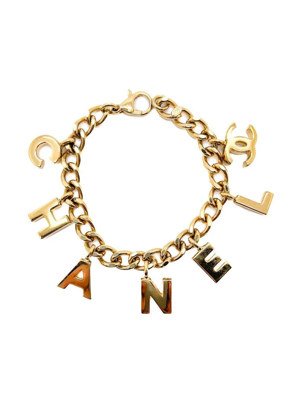 CHANEL Pre-Owned 2002s halsketting met letter-bedel - Goud