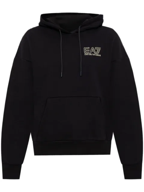 Ea7 Emporio Armani raised-logo hoodie