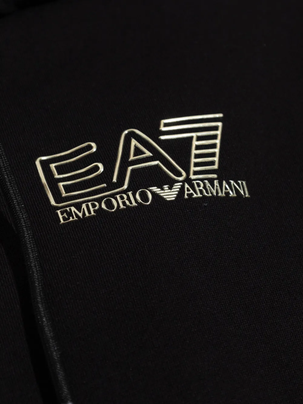 Shop Ea7 Raised-logo Hoodie In Black