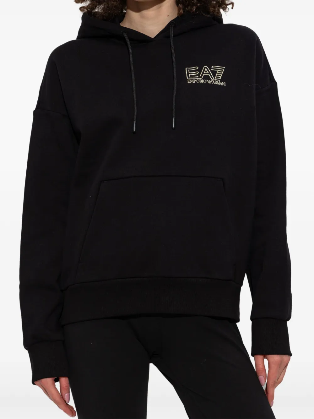 EA7 RAISED-LOGO HOODIE