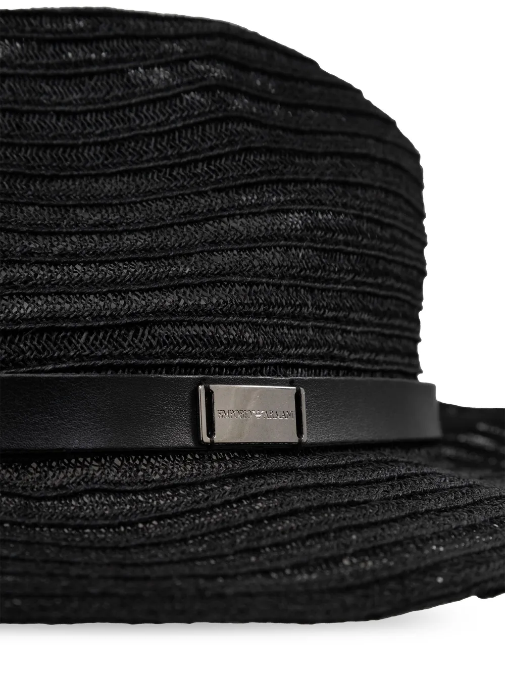 Emporio Armani Straw Hat In Black