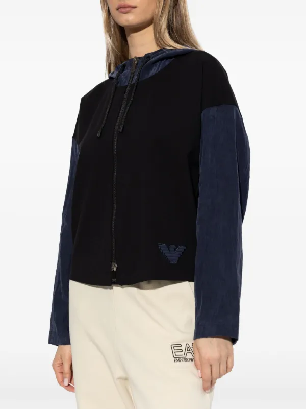 Emporio Armani Logo Hooded Jacket | Black | FARFETCH