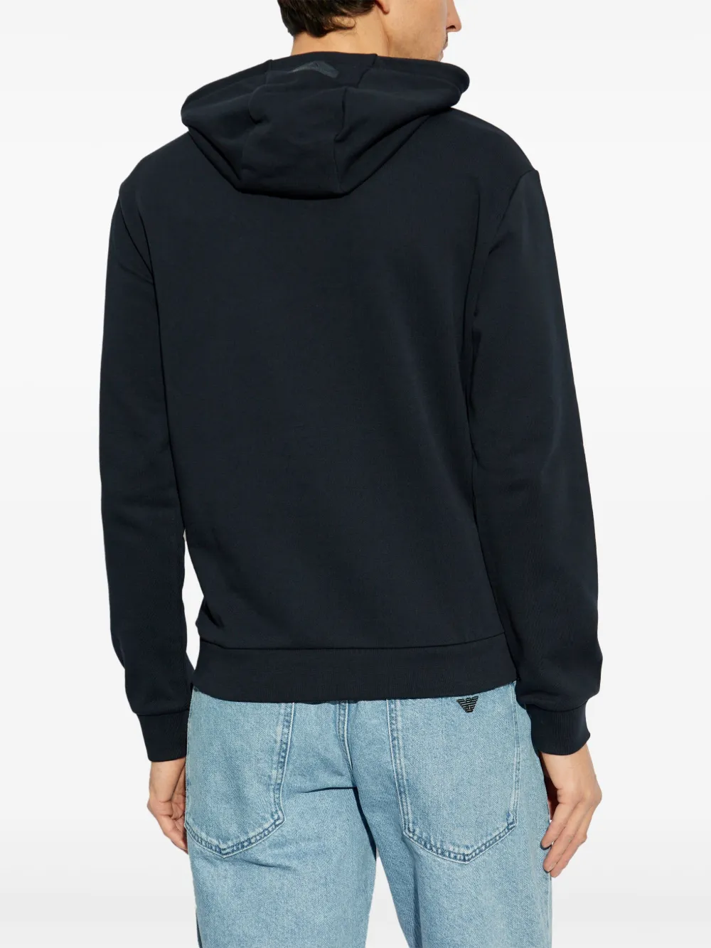 Ea7 Emporio Armani Hoodie met geborduurd logo Blauw