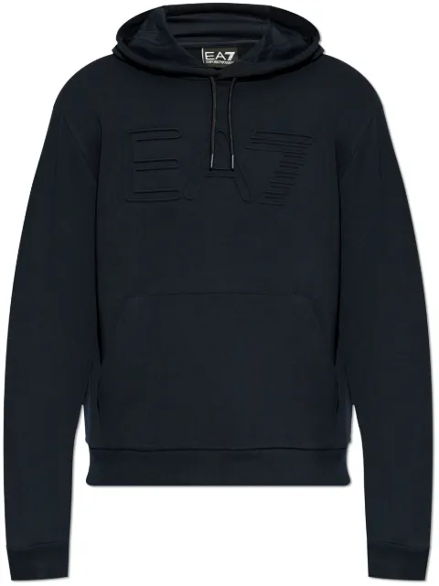 Ea7 Emporio Armani logo-embroidered hoodie