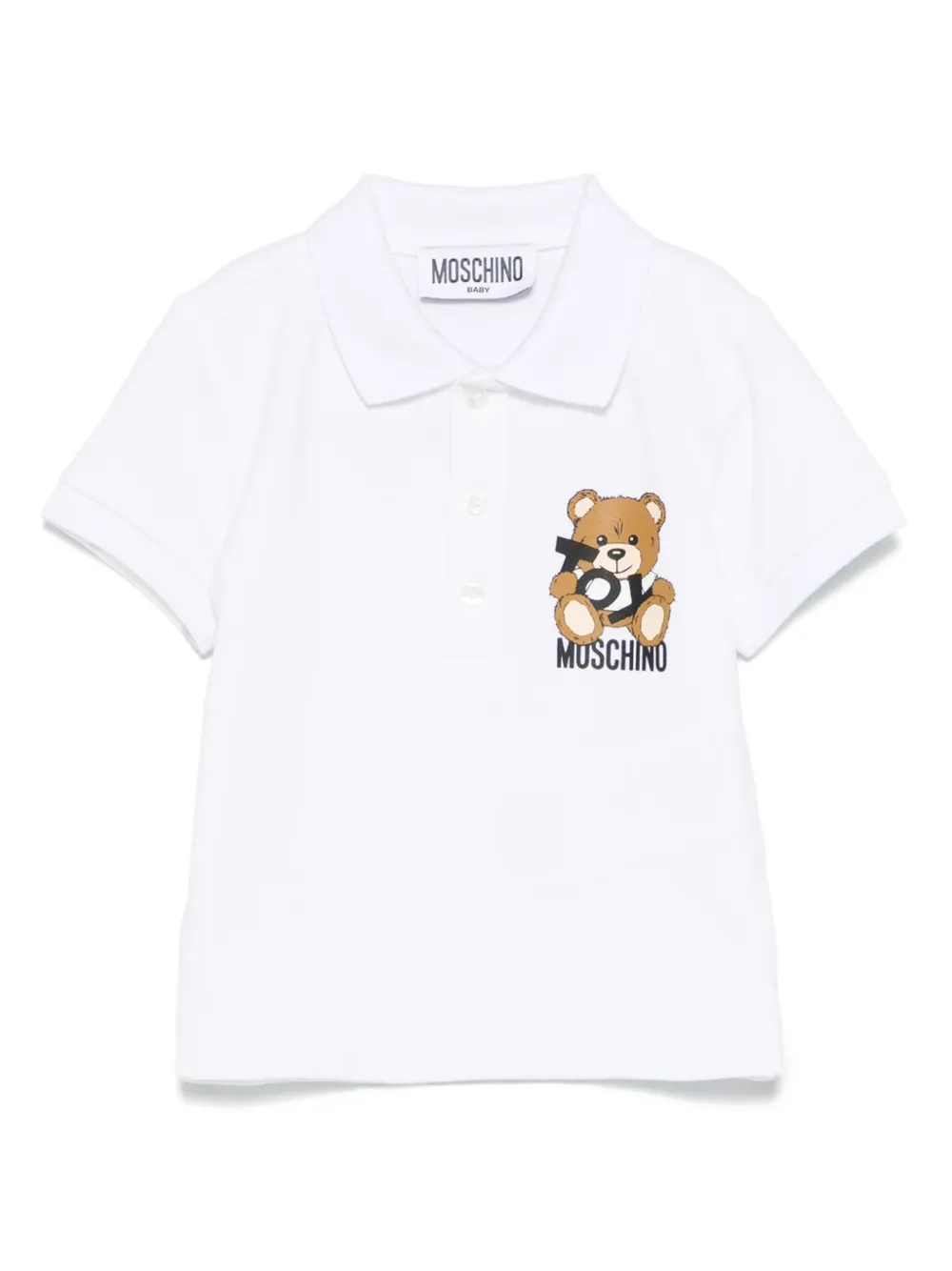 Moschino Kids Poloshirt met teddybeerprint Wit