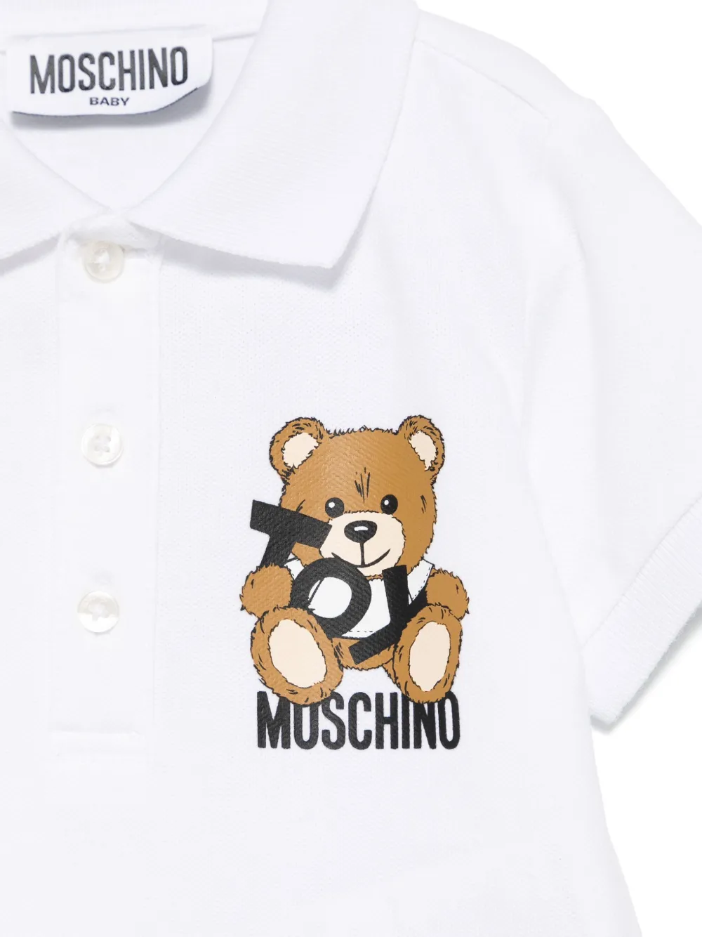 Moschino Kids Poloshirt met teddybeerprint Wit