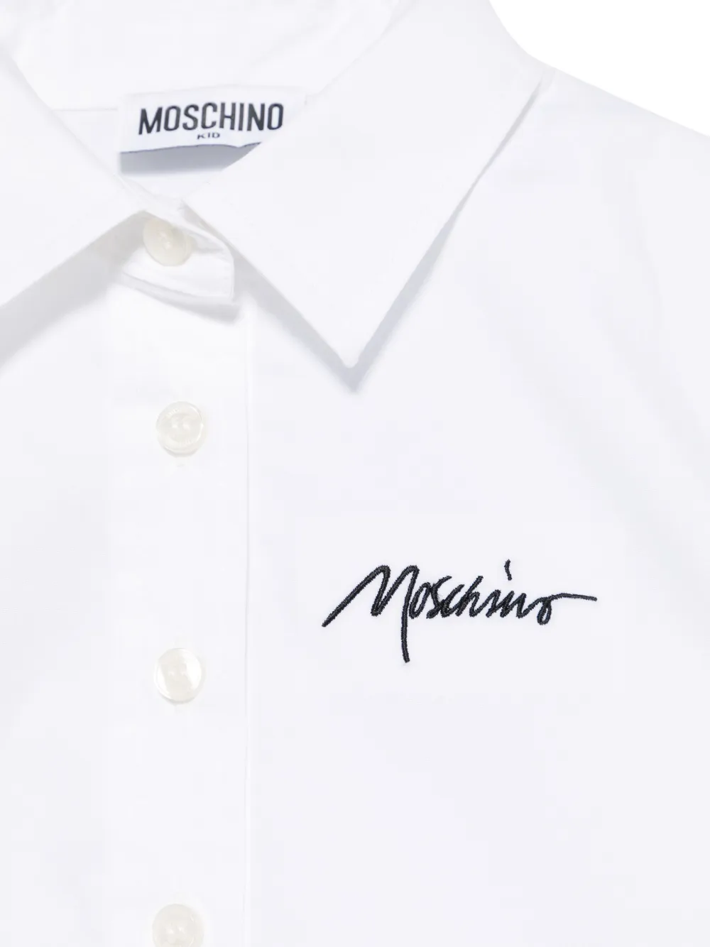 Moschino Kids Shirt met geborduurd logo Wit