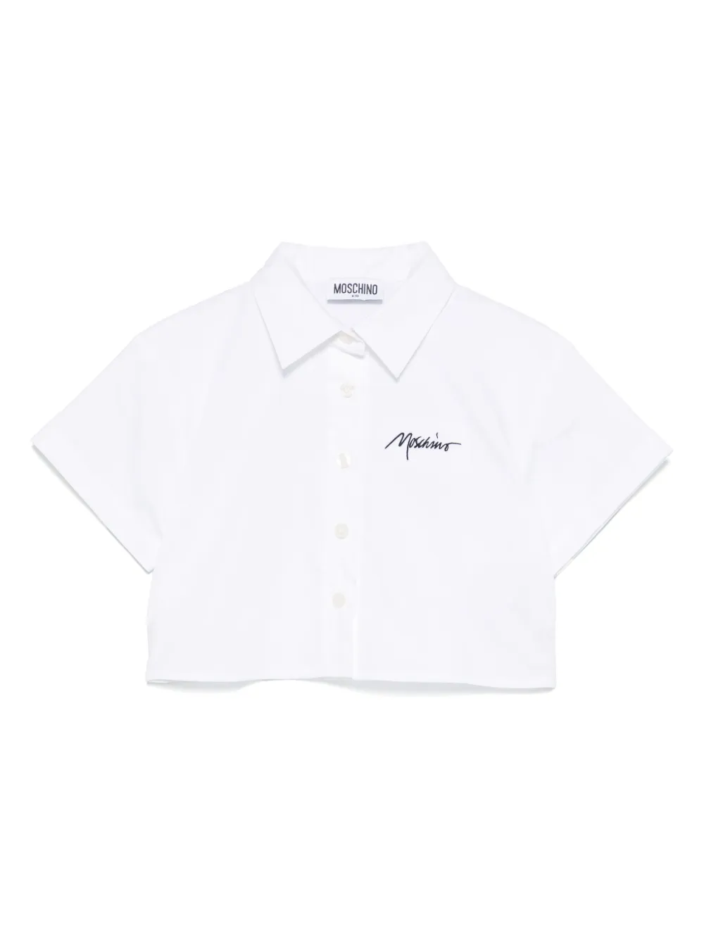 Moschino Kids Shirt met geborduurd logo Wit