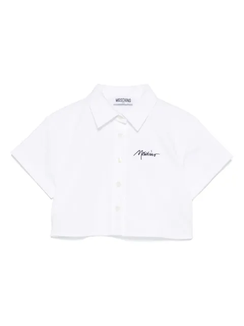 Moschino Kids logo-embroidered shirt