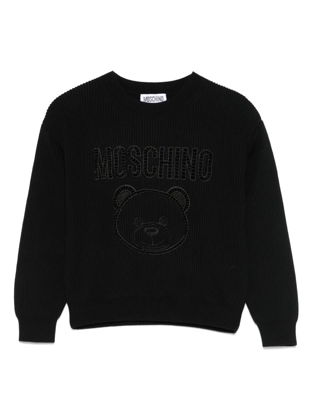 Moschino Kids Trui met teddybeerprint Zwart