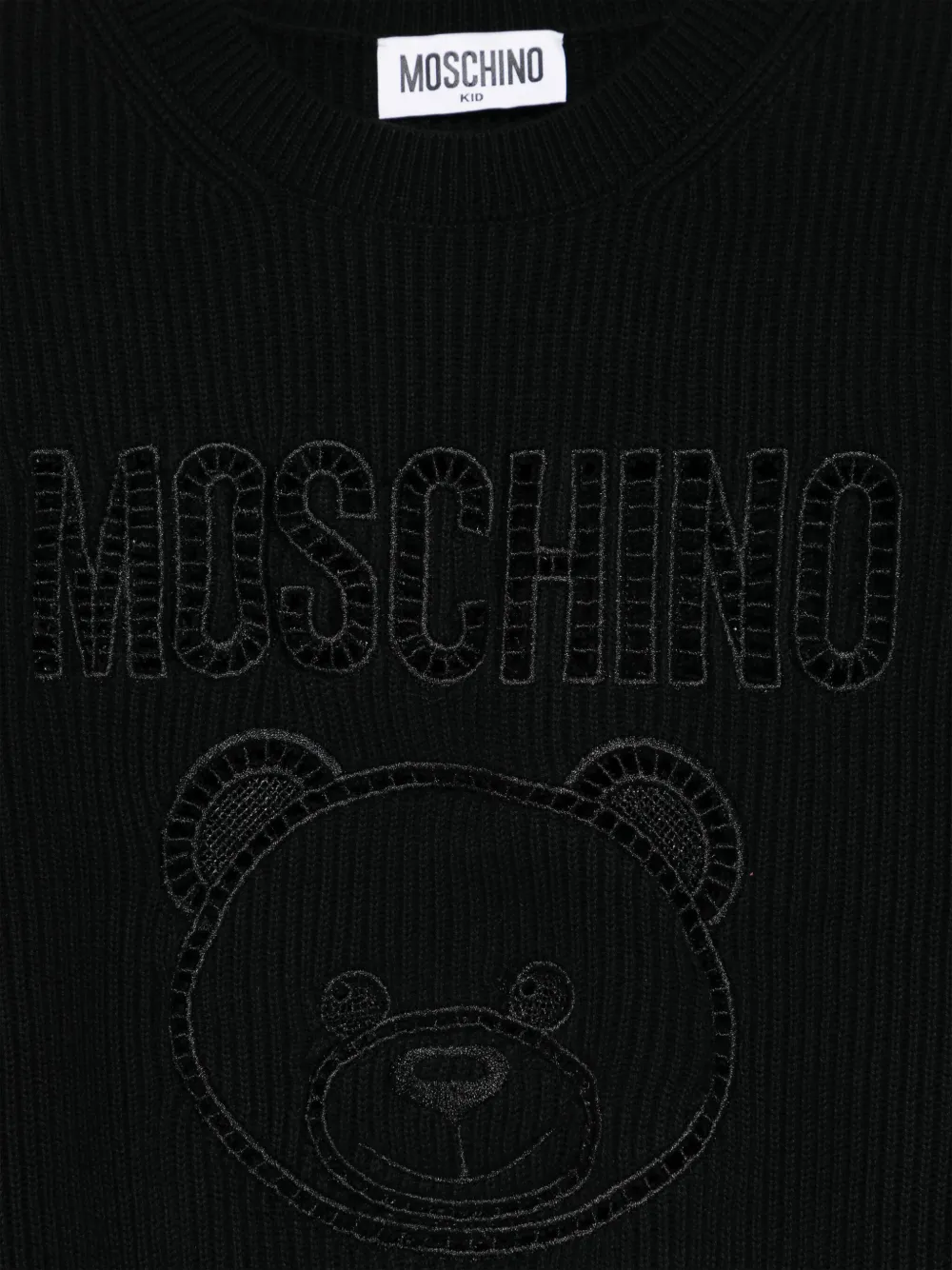 Moschino Kids Trui met teddybeerprint Zwart