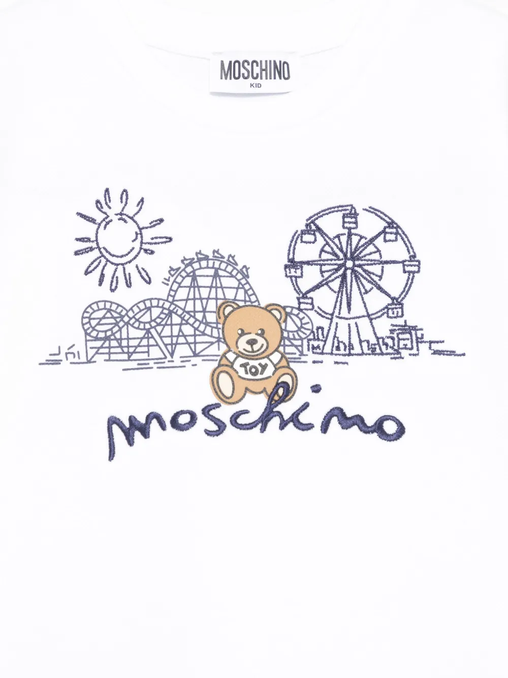 Moschino Kids T-shirt met teddybeerprint Wit