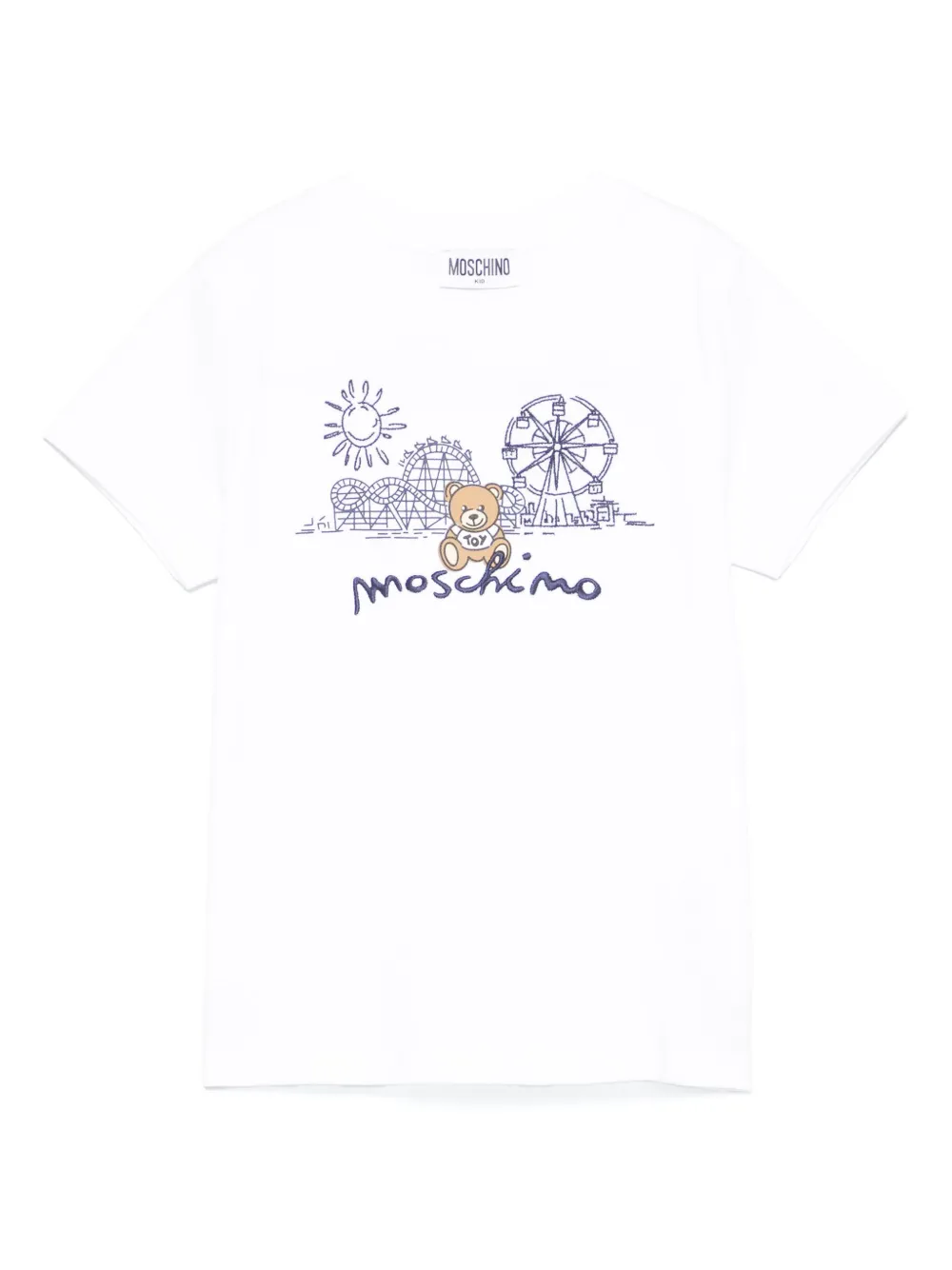 Moschino Kids T-shirt met teddybeerprint Wit