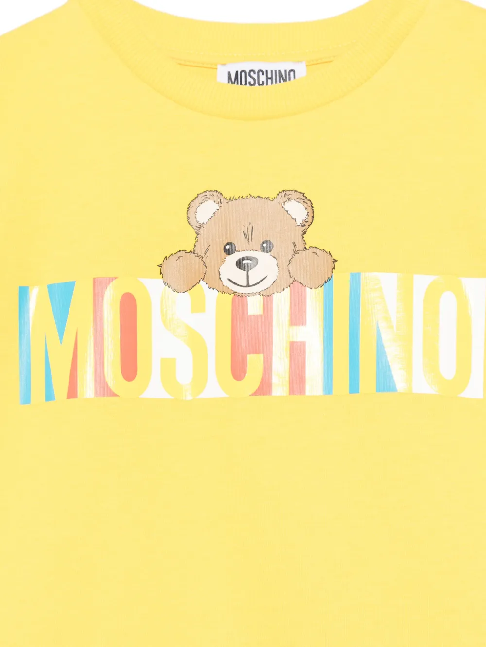 Moschino Kids T-shirt met teddybeerprint Geel