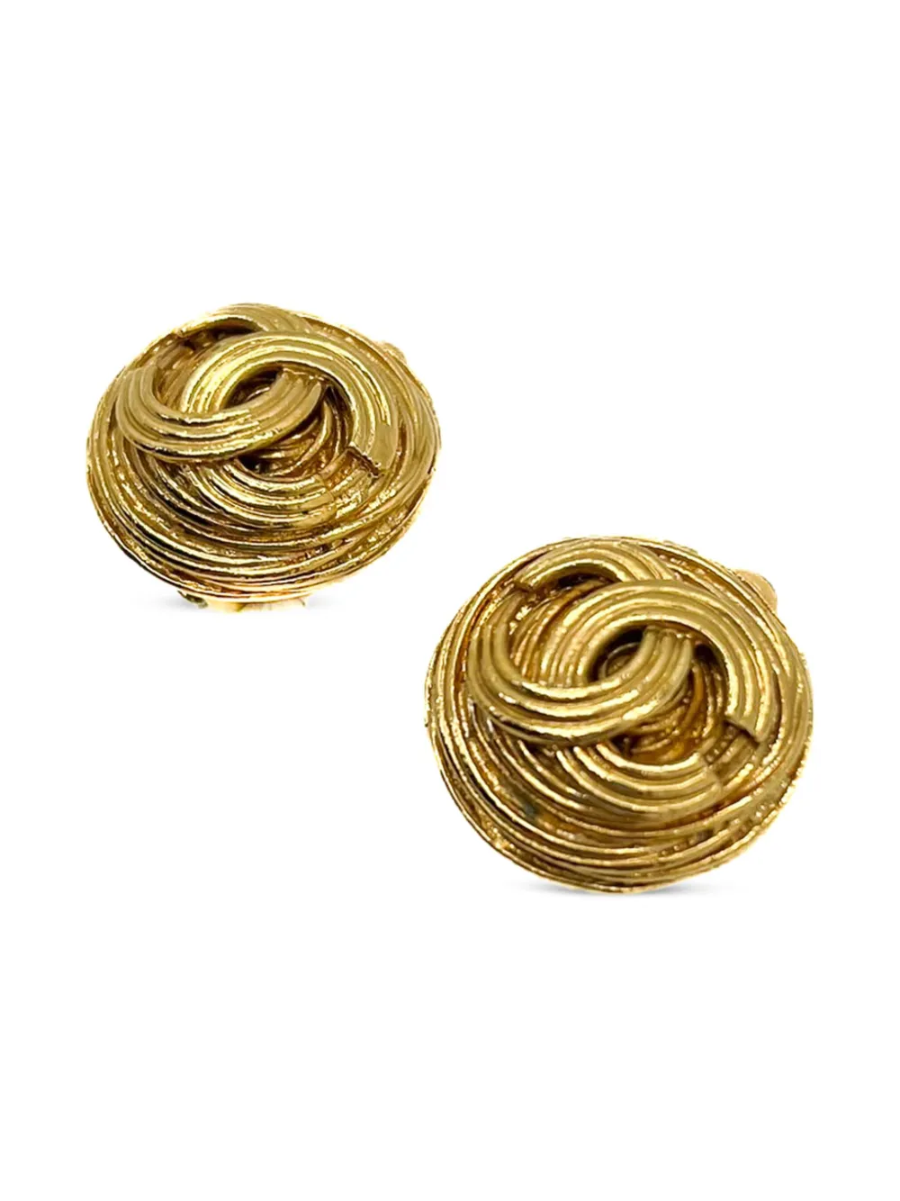 CHANEL Pre-Owned 1994s Nest clip-on oorbellen - Goud