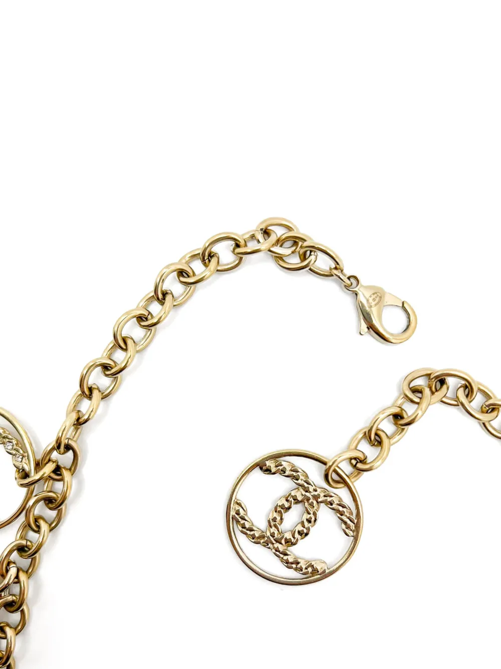 Pre-owned Chanel 2010s Statement Logo Bracelet In Gold