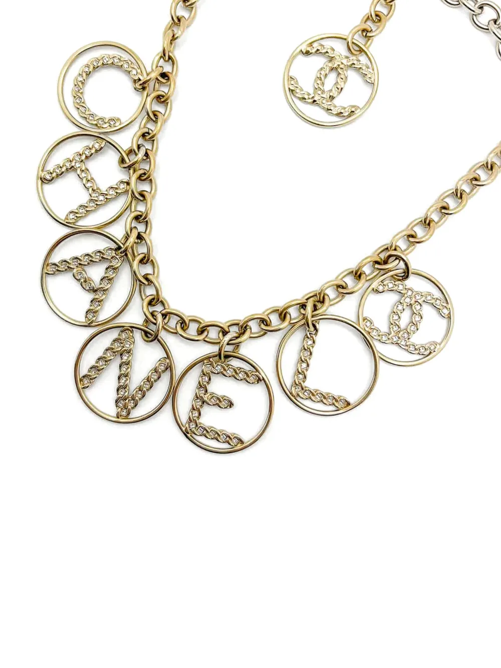 Pre-owned Chanel 2010s Statement Logo Bracelet In Gold