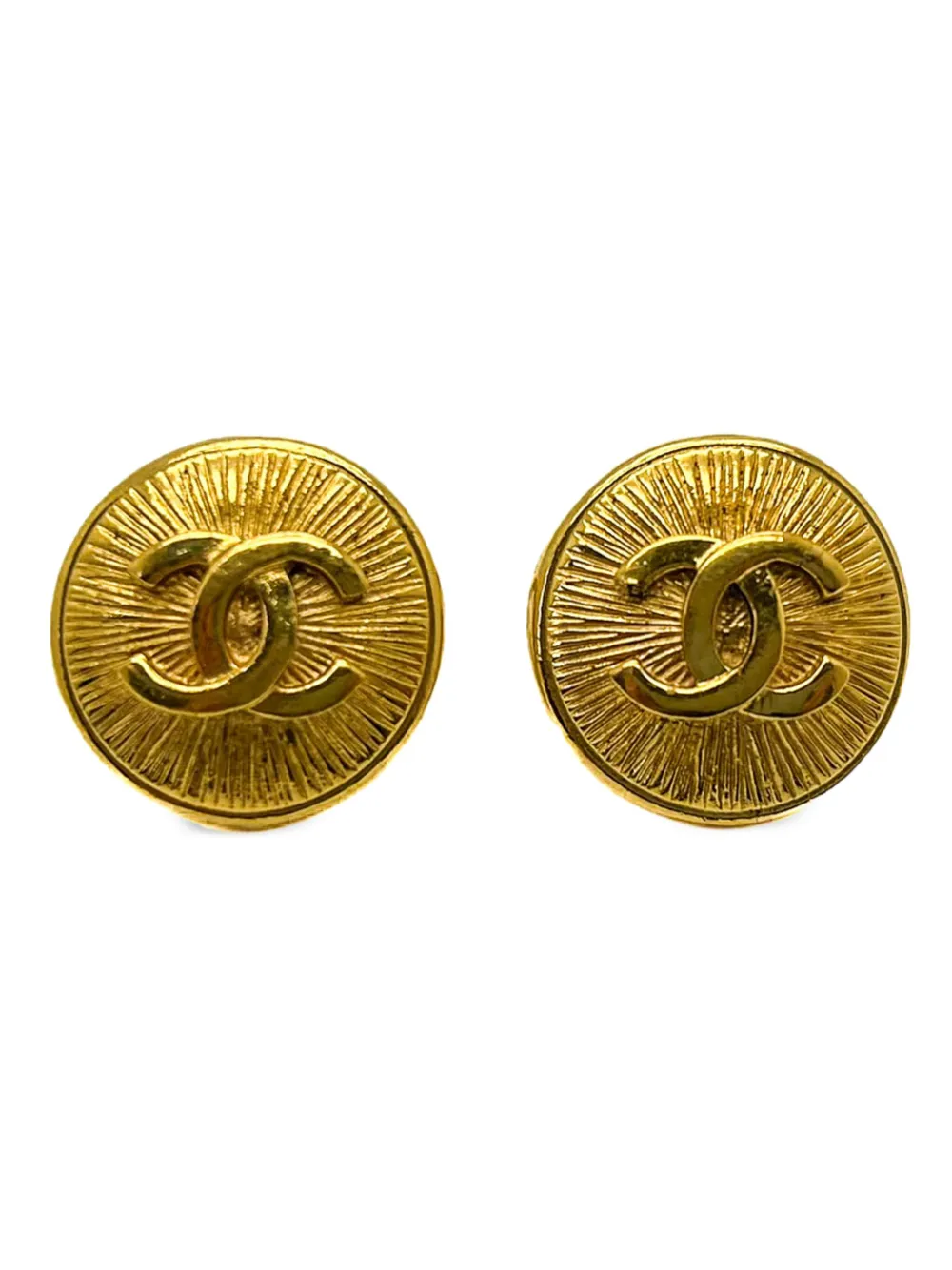 CHANEL Pre-Owned 1980s Sunburst イヤリング - ゴールドトーン CHANEL Pre-Owned 1980s Sunburst イヤリング - ゴールドトーン