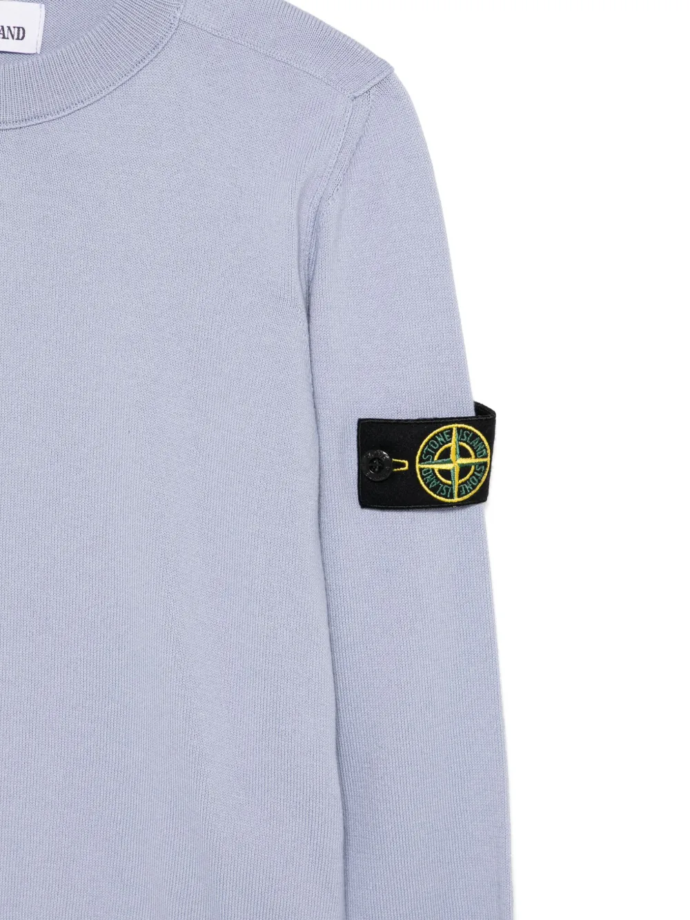 Stone Island Junior Trui met Compass-logopatch Paars