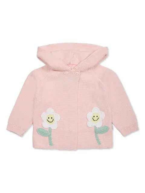 Stella McCartney Kids floral-appliqué knitted hoodie