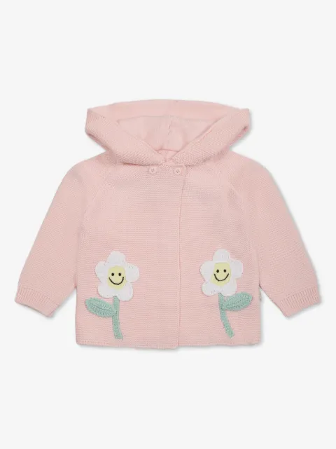 Stella McCartney Kids floral-appliqué knitted hoodie