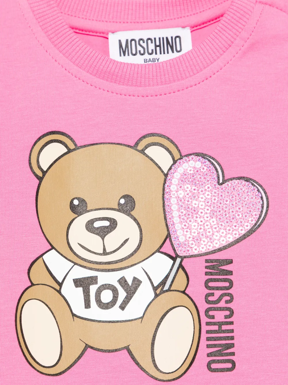 Moschino Kids Mini-jurk met teddybeerprint Roze