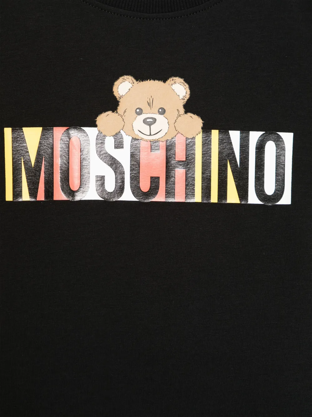 Moschino Kids Jurk met teddybeerprint Zwart