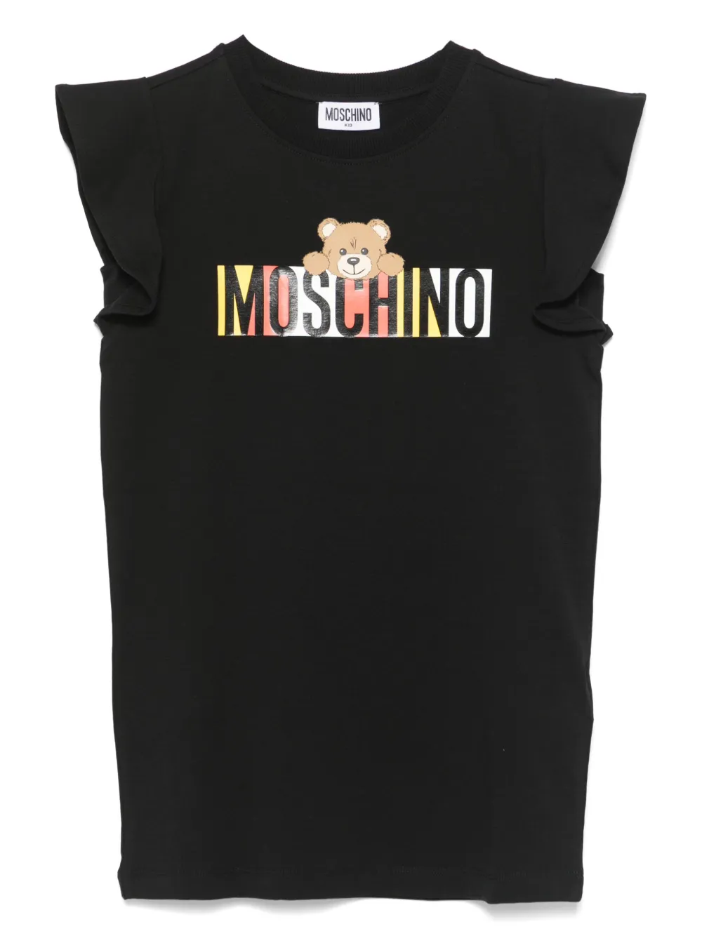 Moschino Kids Jurk met teddybeerprint Zwart