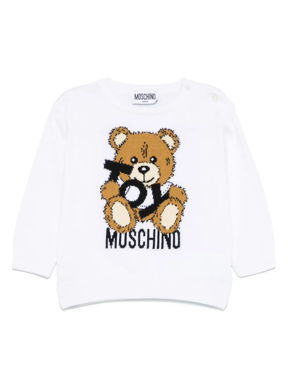 Moschino Kids Trui met teddybeerprint Wit