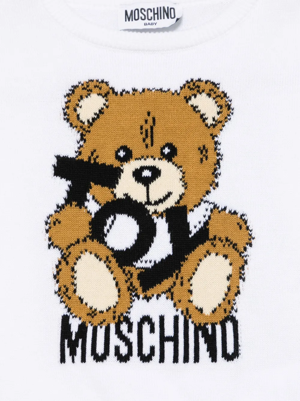 Moschino Kids Trui met teddybeerprint Wit