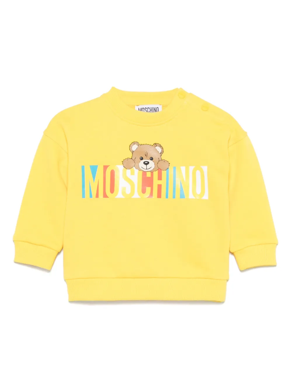 Moschino Kids Sweater met teddybeerprint Geel