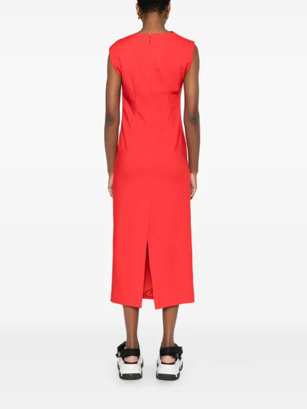 【送料&関税込】MSGM Asymmetrical Dress MSGM Asymmetric Midi Dress | Red | FARFETCH JO