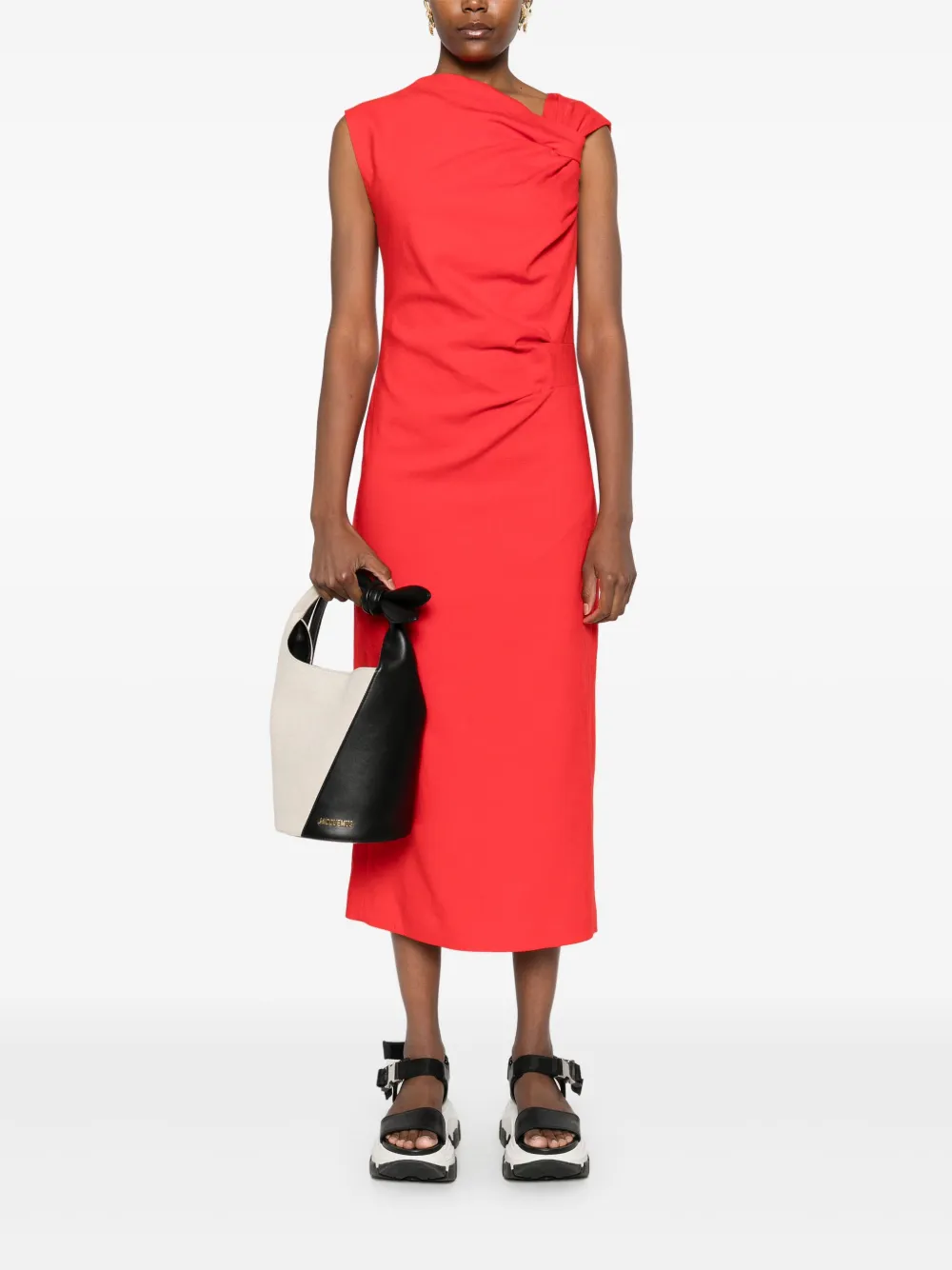 MSGM Asymmetrische midi-jurk Rood