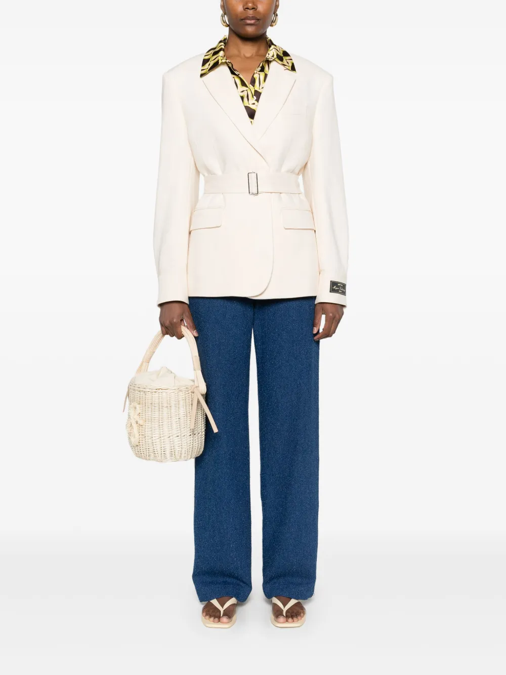 MSGM Blazer met ceintuur - Beige