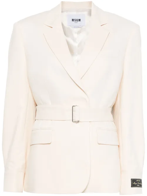 Blazer à taille ceinturée - MSGM - Modalova