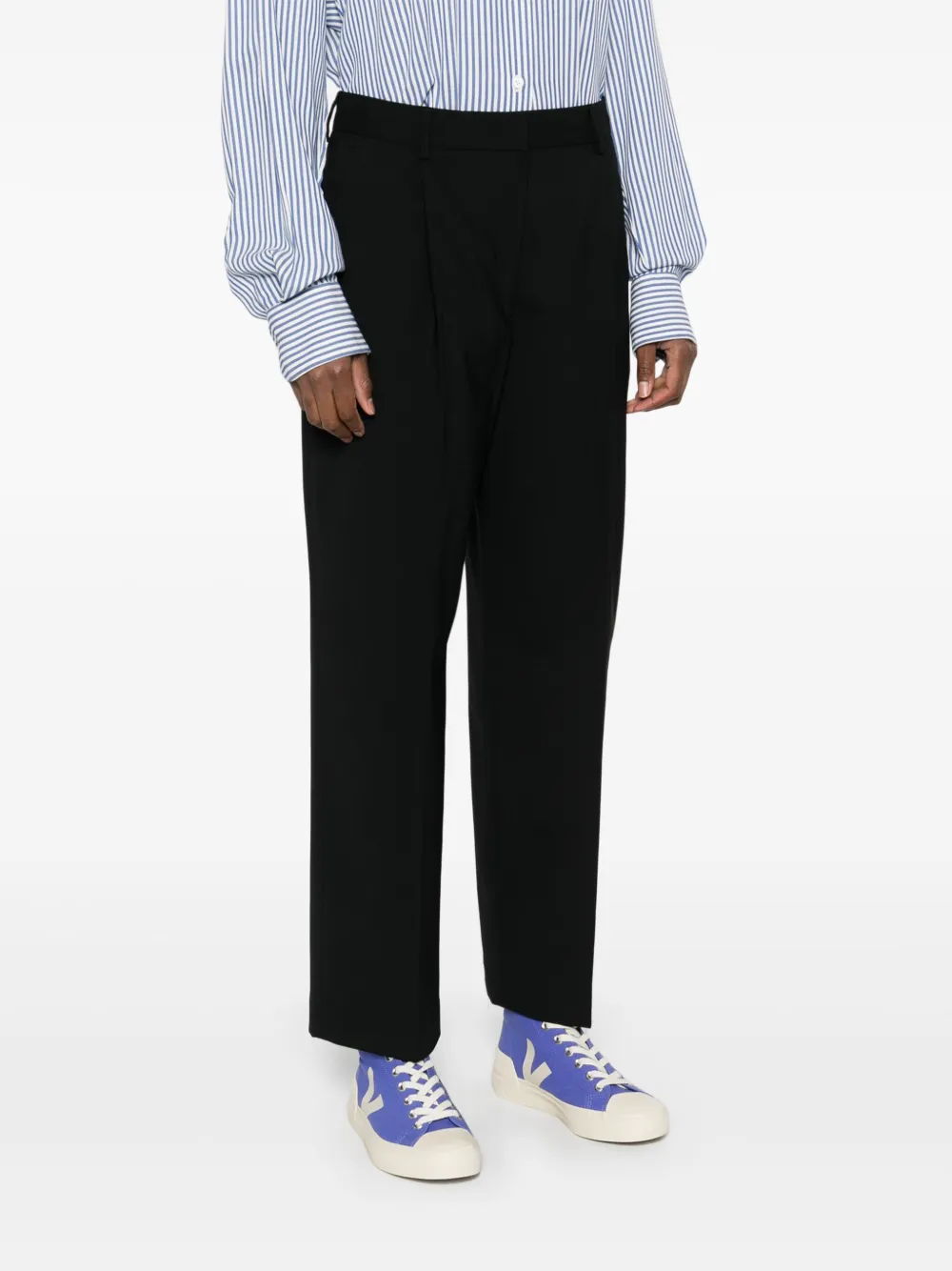 MSGM Broek met geplooid detail Zwart