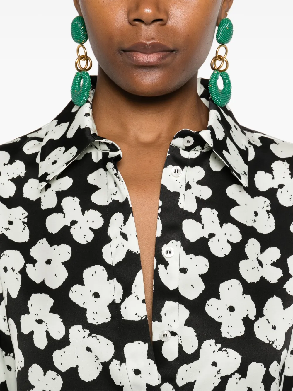 MSGM Blouse met bloemenprint Zwart