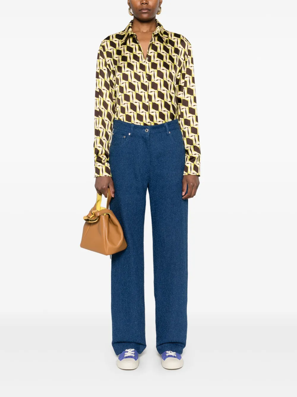MSGM blouse met geometrische print - Beige