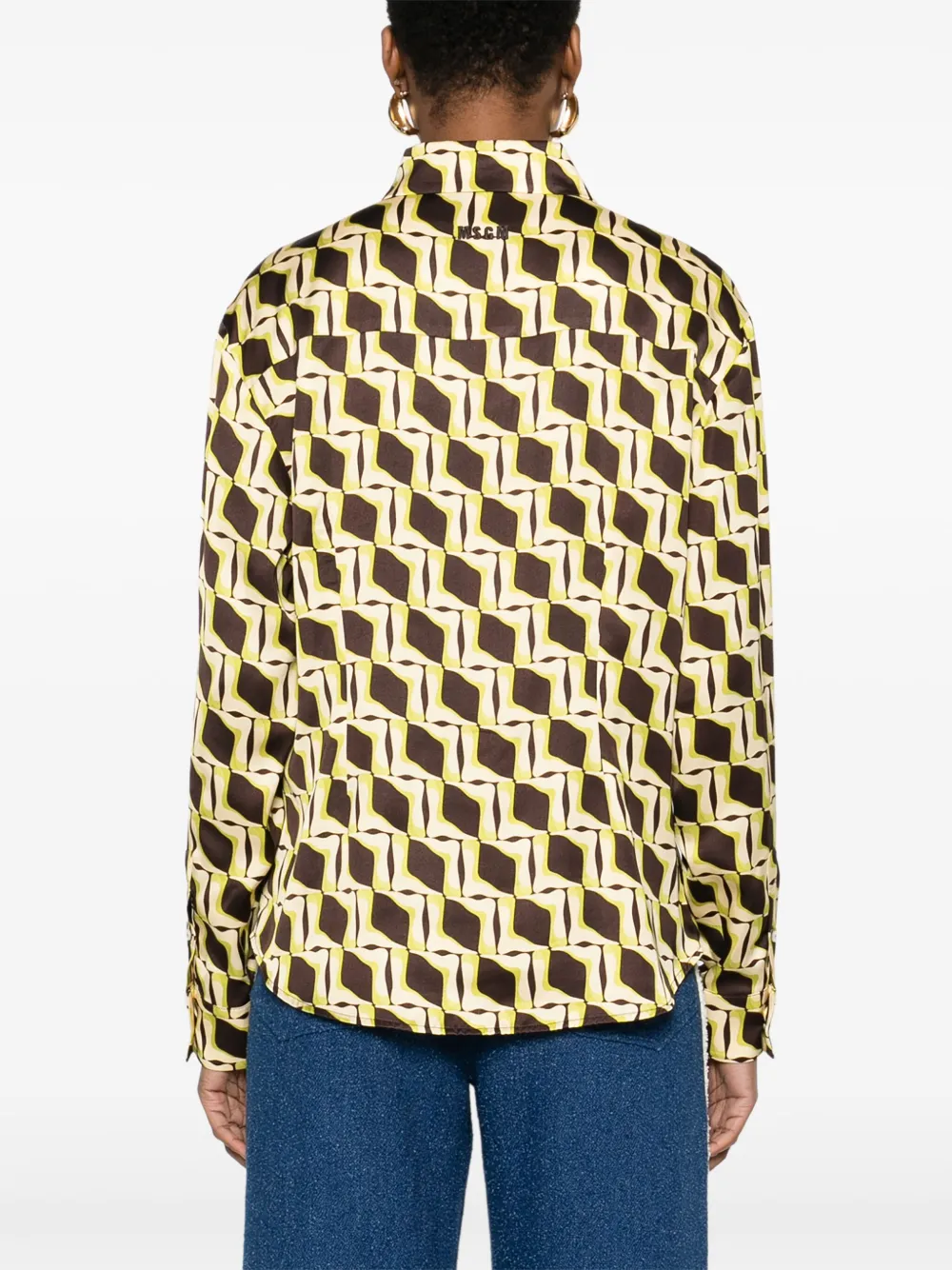 MSGM blouse met geometrische print Beige