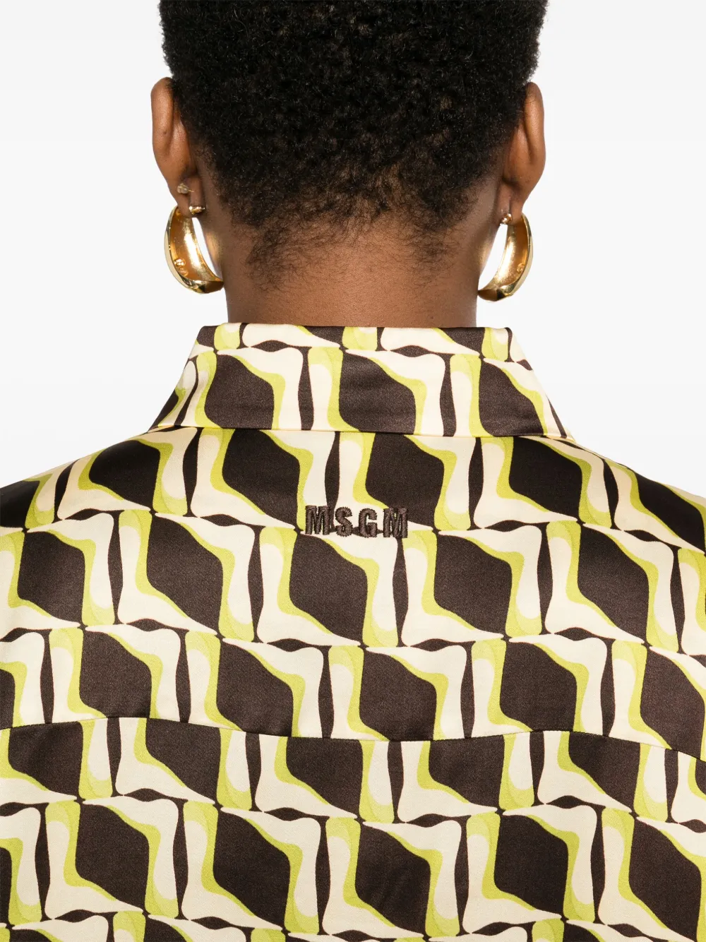 MSGM blouse met geometrische print Beige