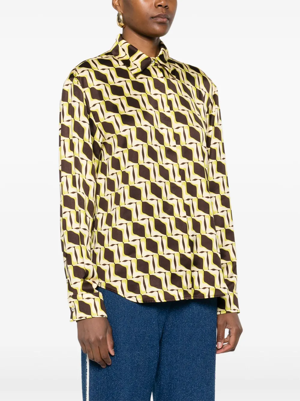 MSGM blouse met geometrische print Beige