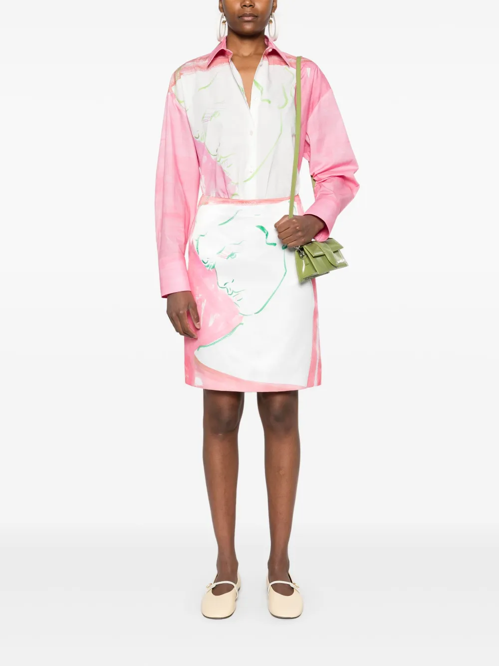 MSGM x Luke Edward Hall midi-rok met abstracte print - Roze