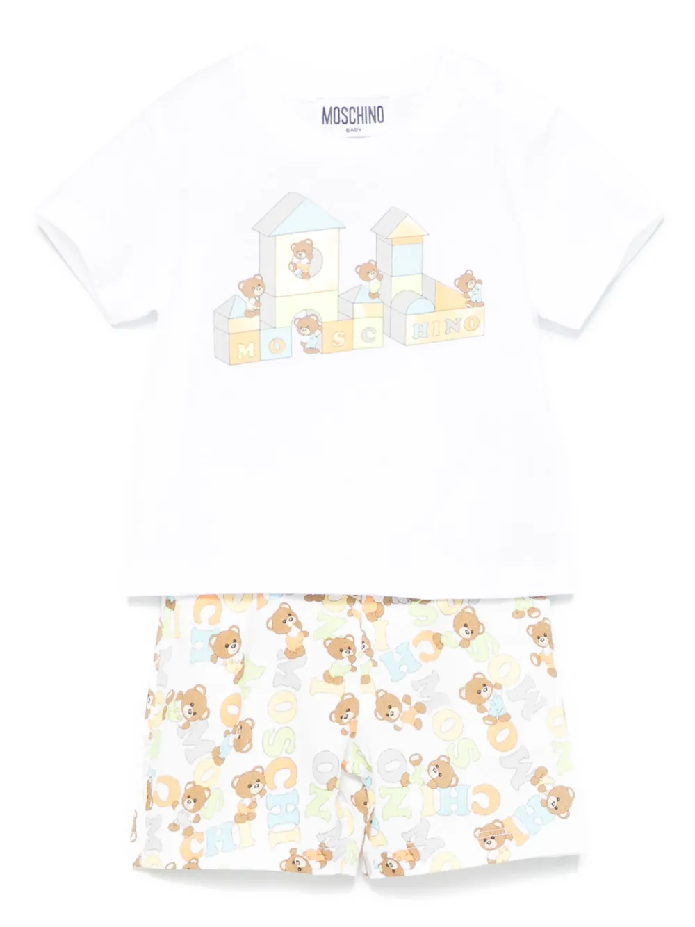 Moschino Kids Shorts met teddybeerprint Wit