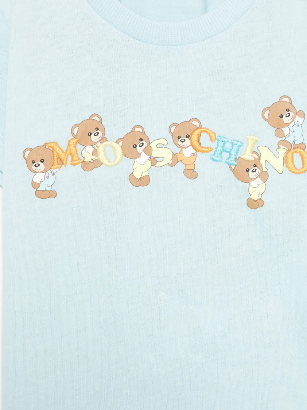 Moschino Kids T-shirt met geborduurd logo Blauw